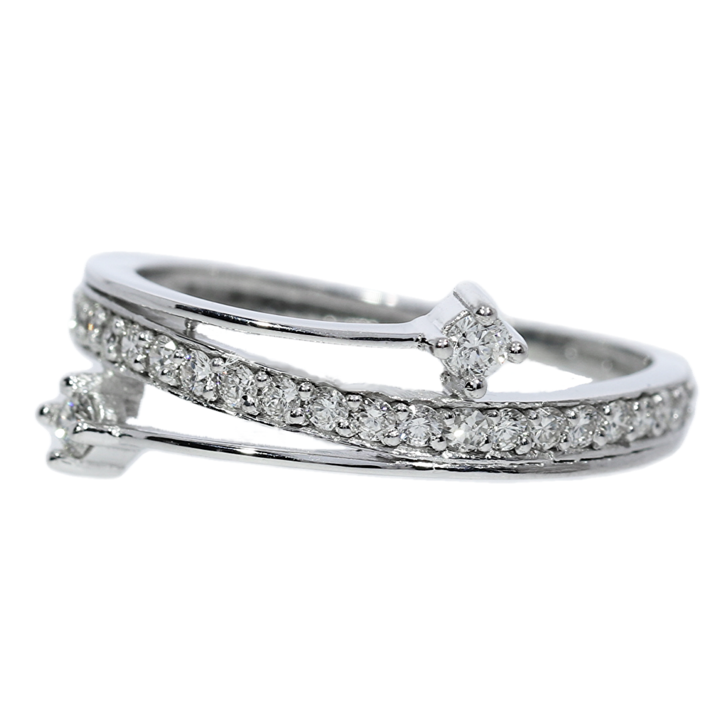 Anillo Compromiso Diamantes - Oro Blanco 18kt