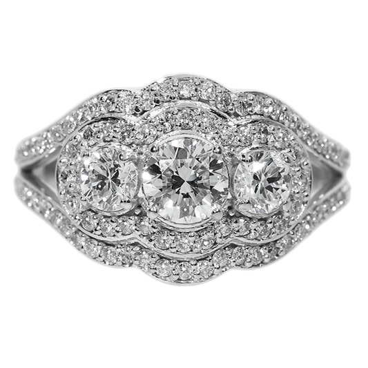 Anillo Compromiso Diamantes - Oro Blanco 18kt