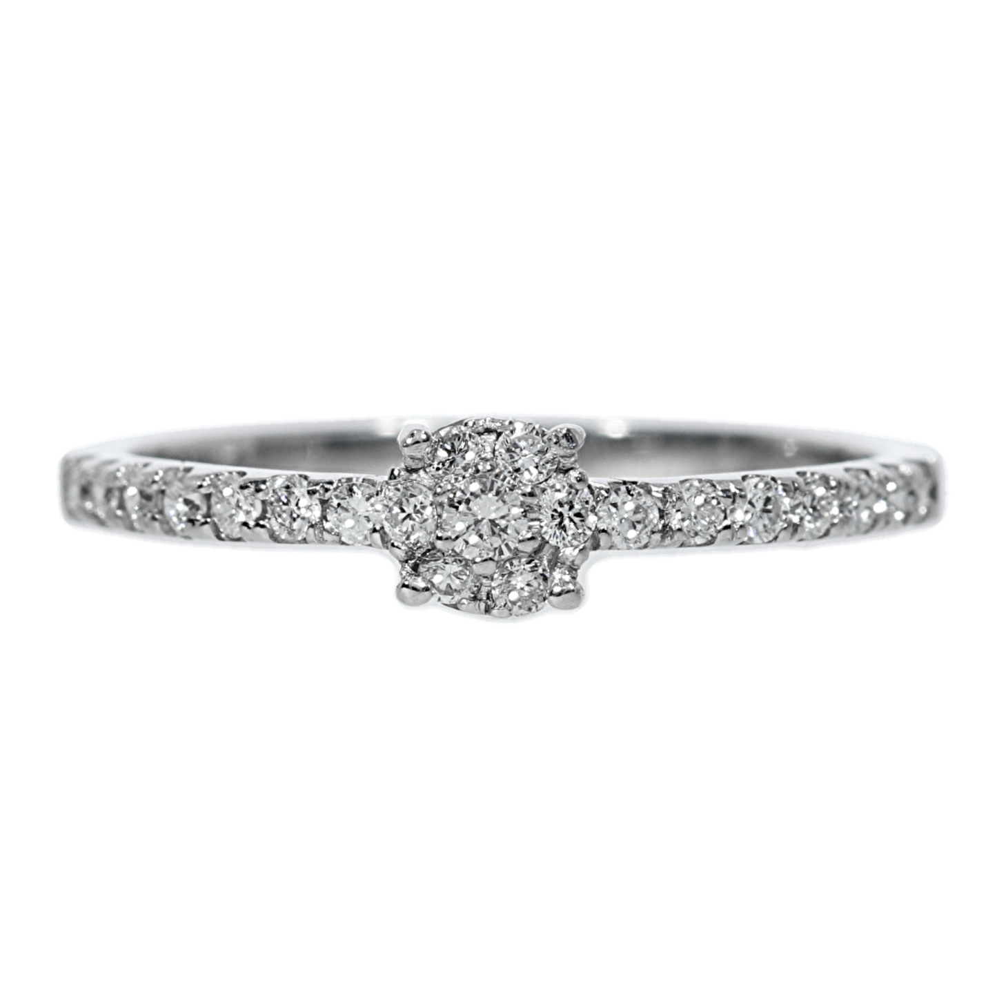 Anillo Compromiso Diamantes - Oro Blanco 18kt