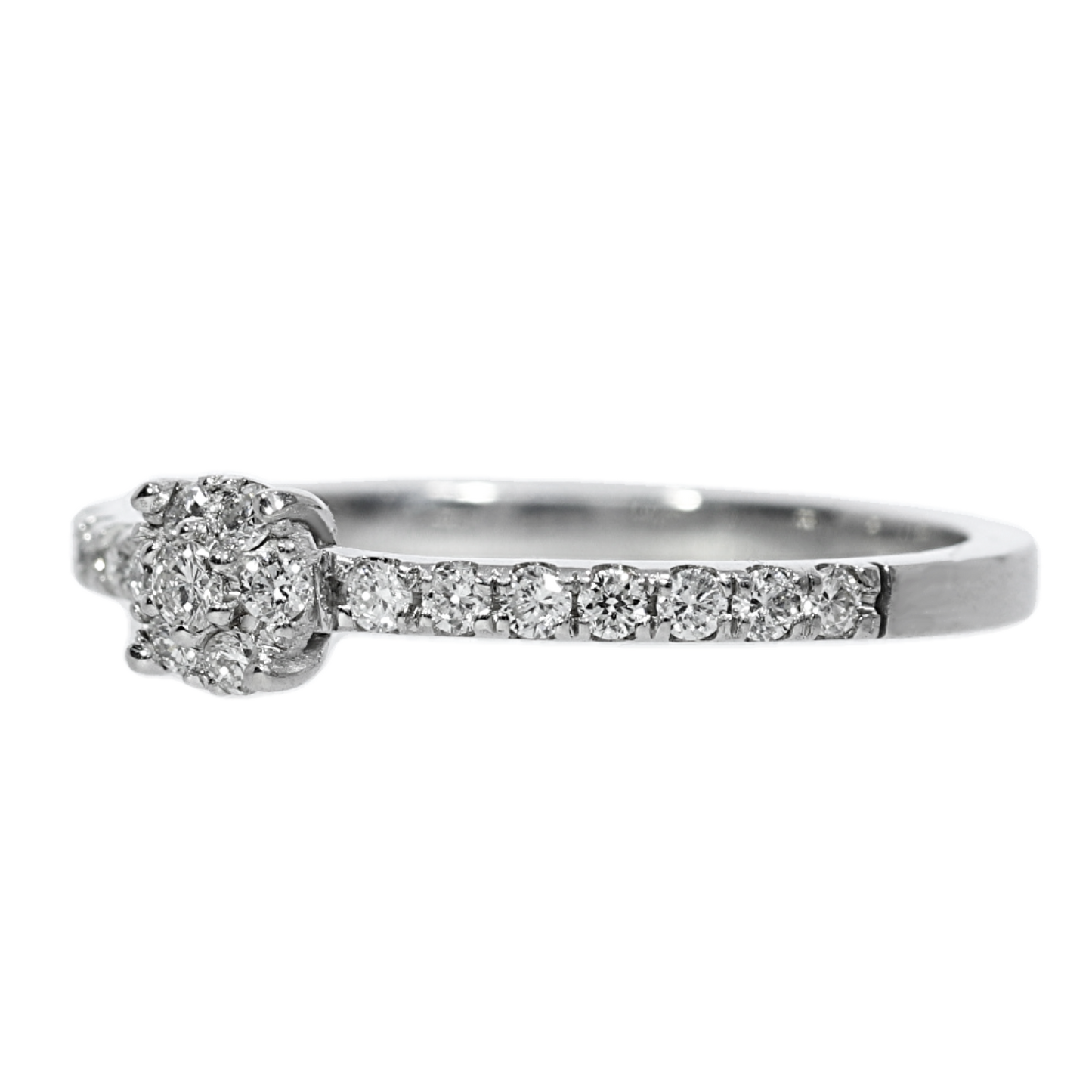 Anillo Compromiso Diamantes - Oro Blanco 18kt