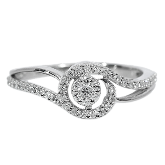 Anillo Compromiso Diamantes - Oro Blanco 18kt