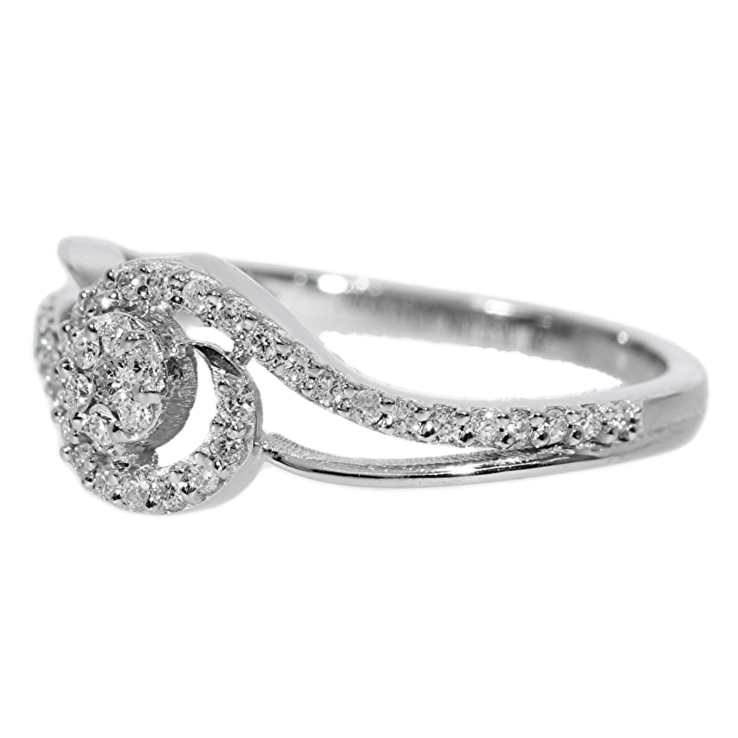 Anillo Compromiso Diamantes - Oro Blanco 18kt
