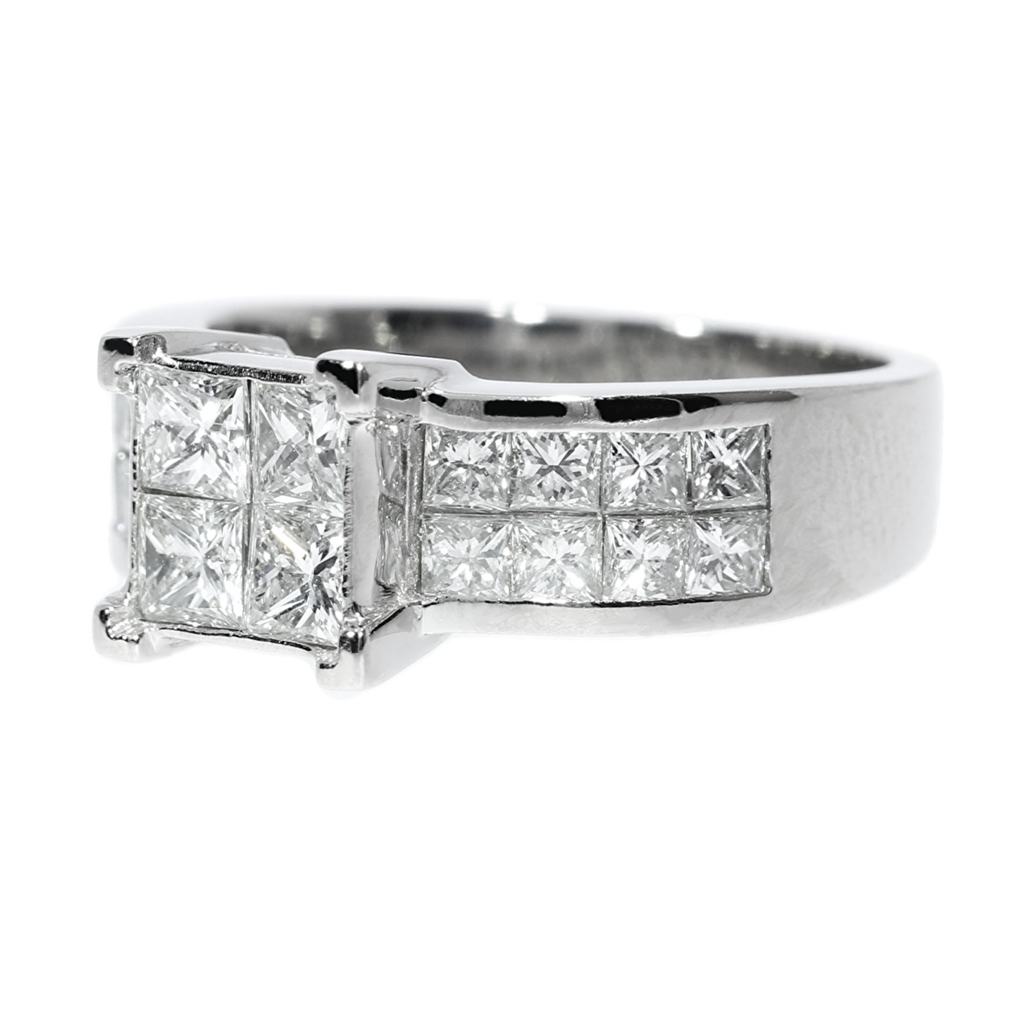 Anillo Compromiso Diamantes - Platino