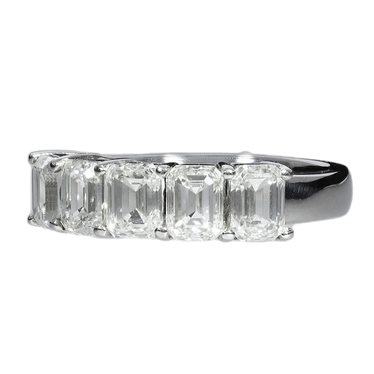 Anillo Diamantes Corte Esmeralda GIA - Platino