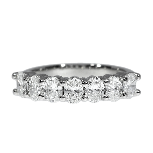 Anillo Diamantes Oval - Platino