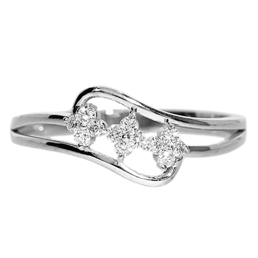 Anillo Compromiso Diamantes - Oro Blanco 18kt