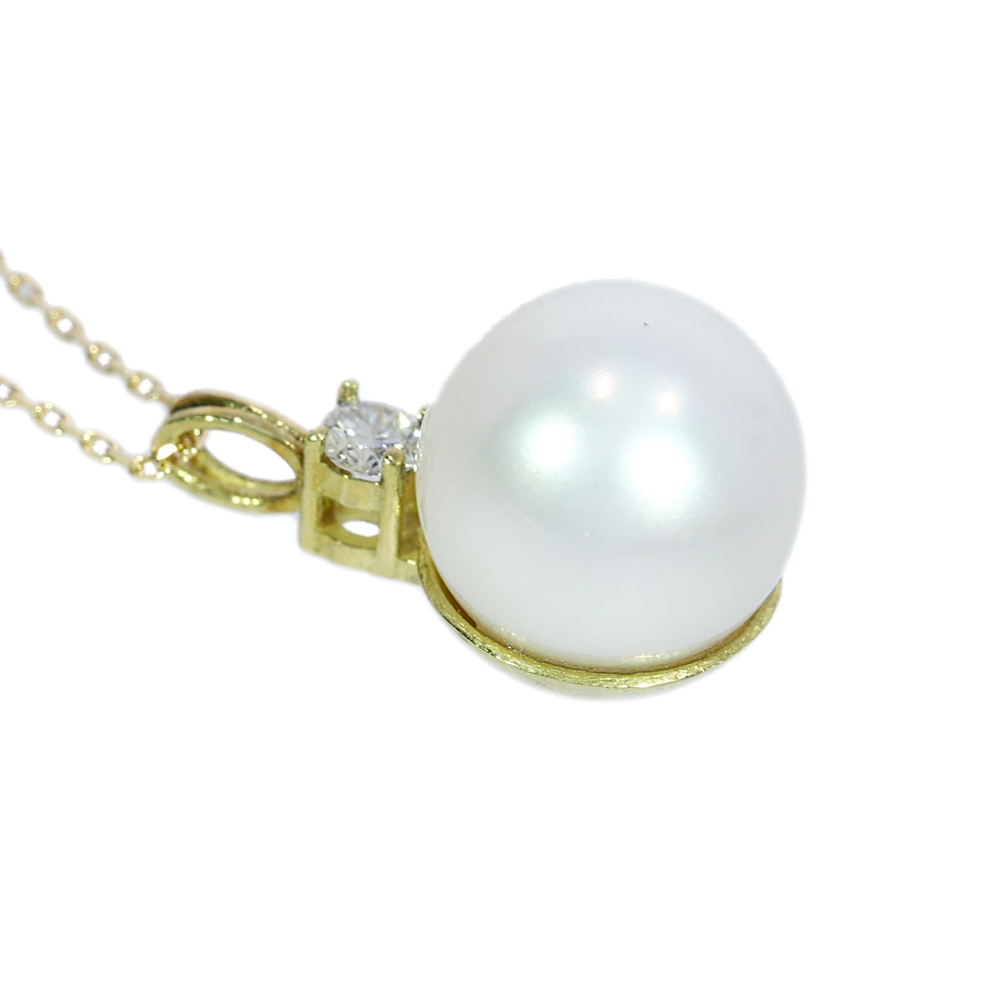 Colgante Perla Akoya y Diamante - Oro Amarillo 18kt