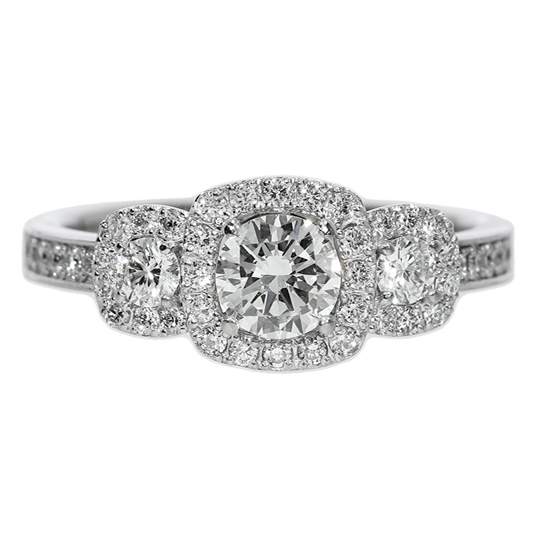 Anillo Compromiso Diamantes GIA- Oro Blanco 18kt