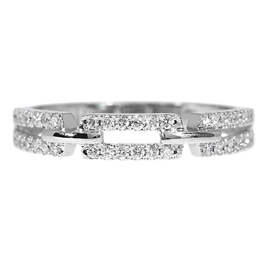 Anillo Compromiso Diamantes - Oro Blanco 18kt