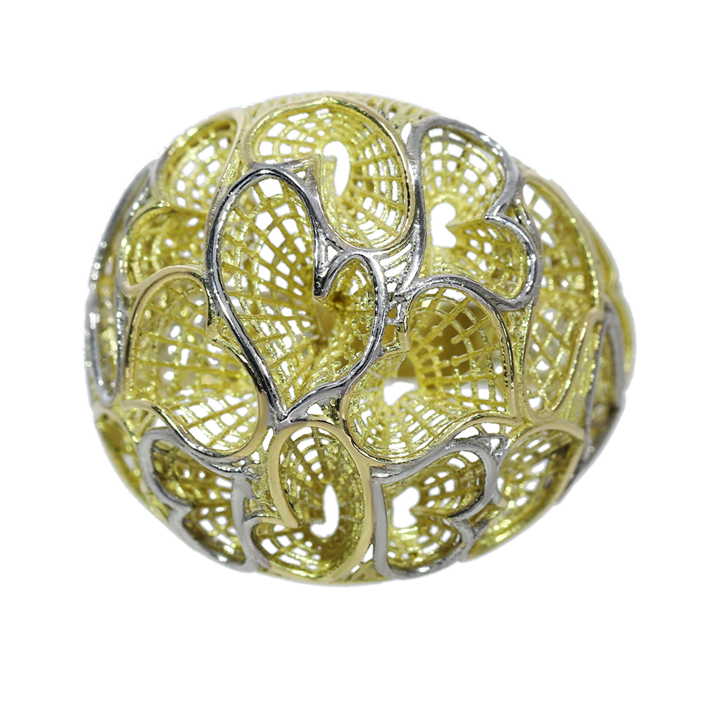 Anillo Bombé Corazones - Oro Amarillo 18kt