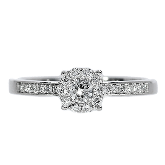 Anillo Compromiso Diamantes - Oro Blanco 18kt