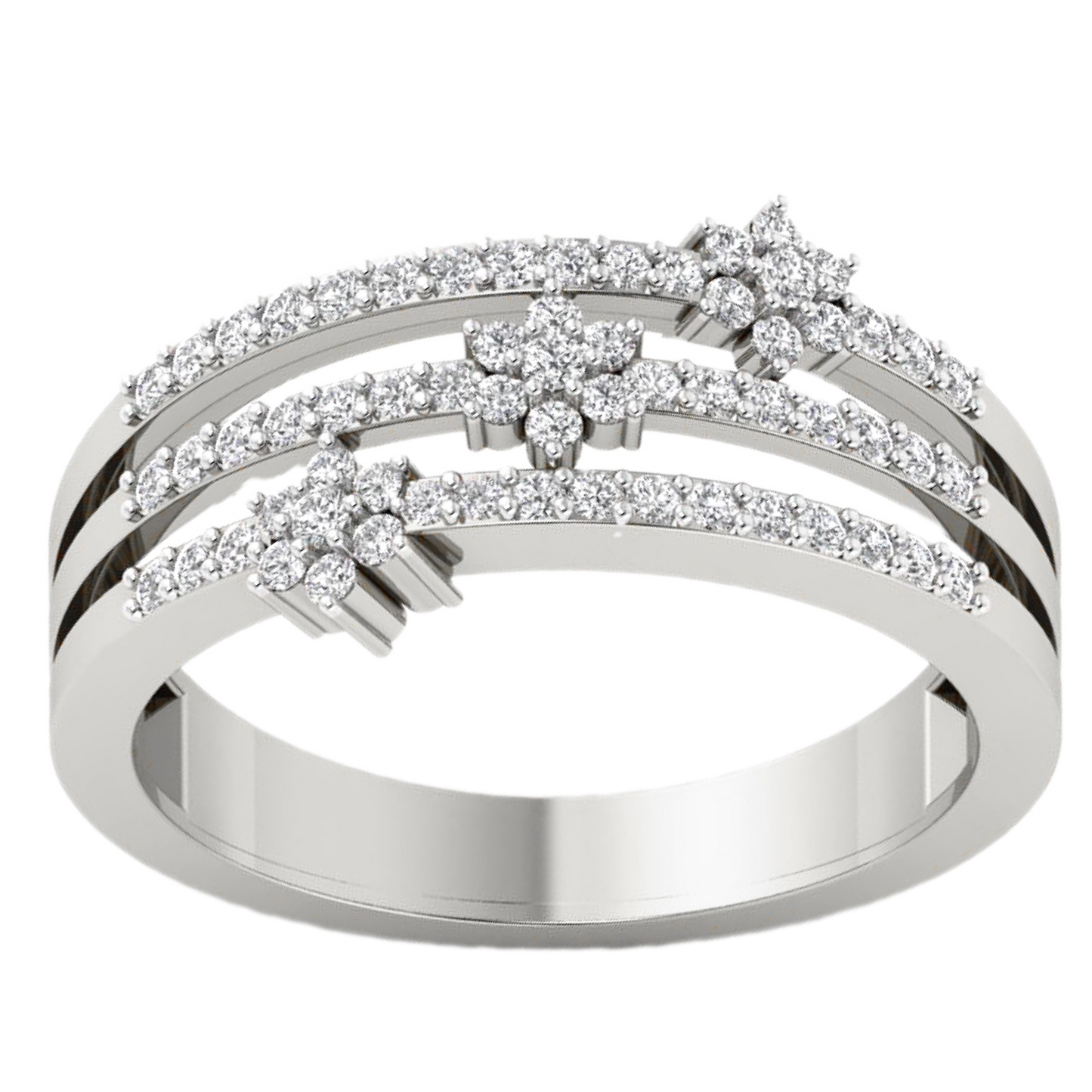 Anillo Diamantes - Oro Amarillo o Blanco 18kt