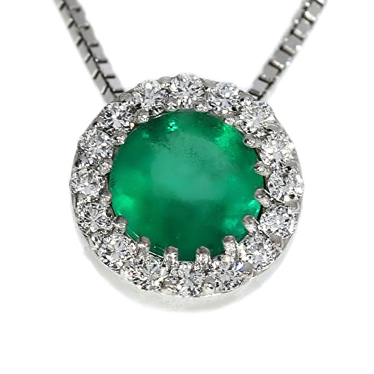 Colgante Esmeralda y Diamantes - Oro Blanco 18kt