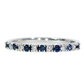 Anillo Medio Cintillo Diamantes y Zafiros - Oro Blanco 18kt