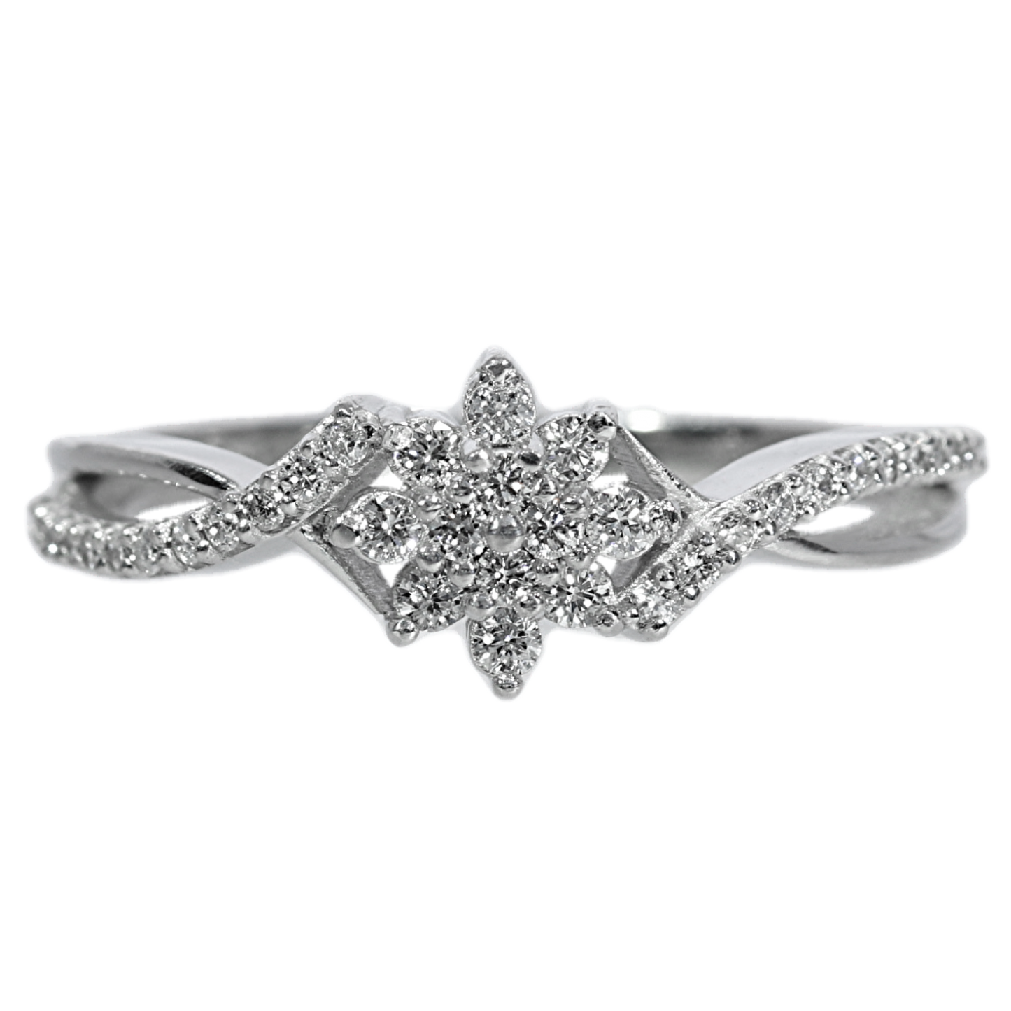 Anillo Compromiso Diamantes - Oro Blanco 18kt