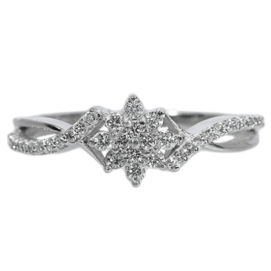 Anillo Compromiso Diamantes - Oro Blanco 18kt