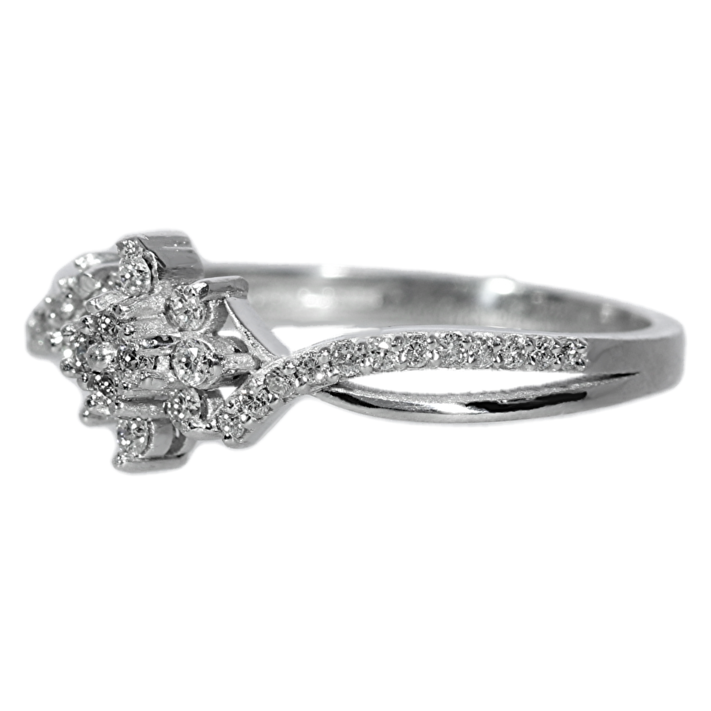 Anillo Compromiso Diamantes - Oro Blanco 18kt