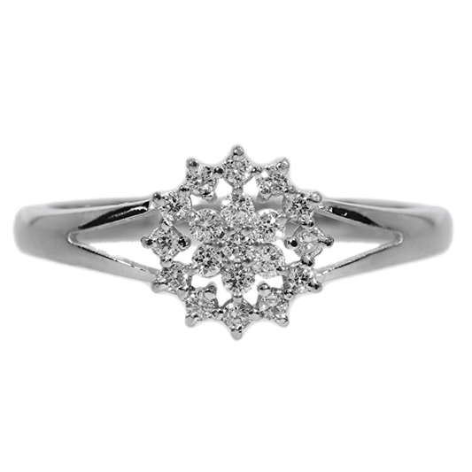 Anillo Compromiso Diamantes - Oro Blanco 18kt