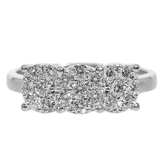 Anillo Compromiso Diamantes - Oro Blanco 18kt