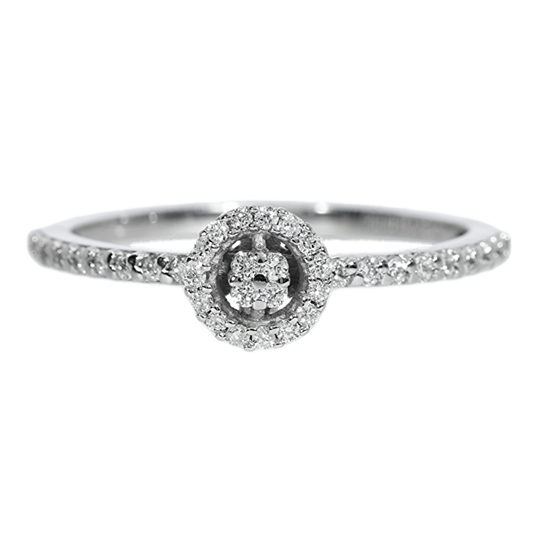 Anillo Compromiso Diamantes - Oro Blanco 18kt