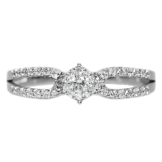 Anillo Compromiso Diamantes - Oro Blanco 18kt