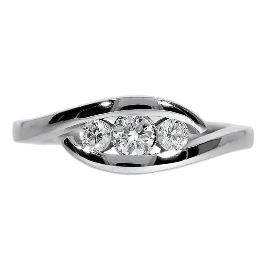 Anillo Compromiso Diamantes - Oro Blanco 18kt