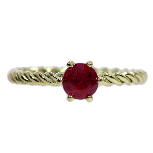 Anillo Rubí - Oro Amarillo 18kt