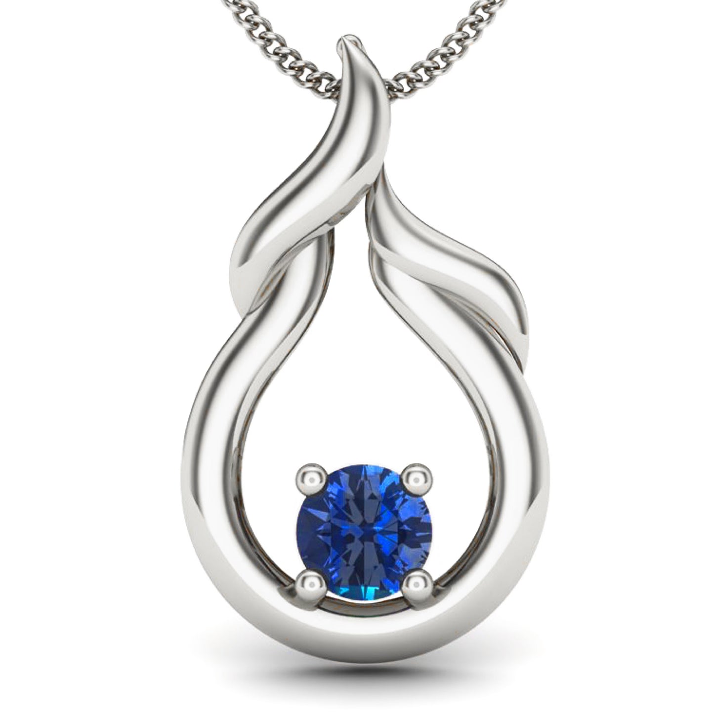 Colgante Zafiro - Oro Amarillo o Blanco 18kt