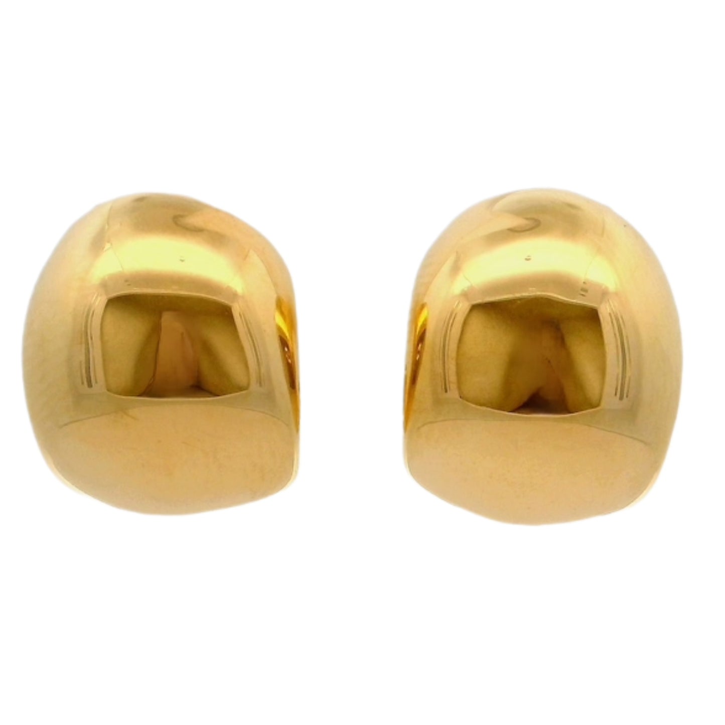 Aros Semi Argolla Anchos - Oro Amarillo 14kt