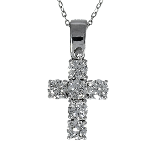 Cruz Diamantes - Oro Blanco 18kt