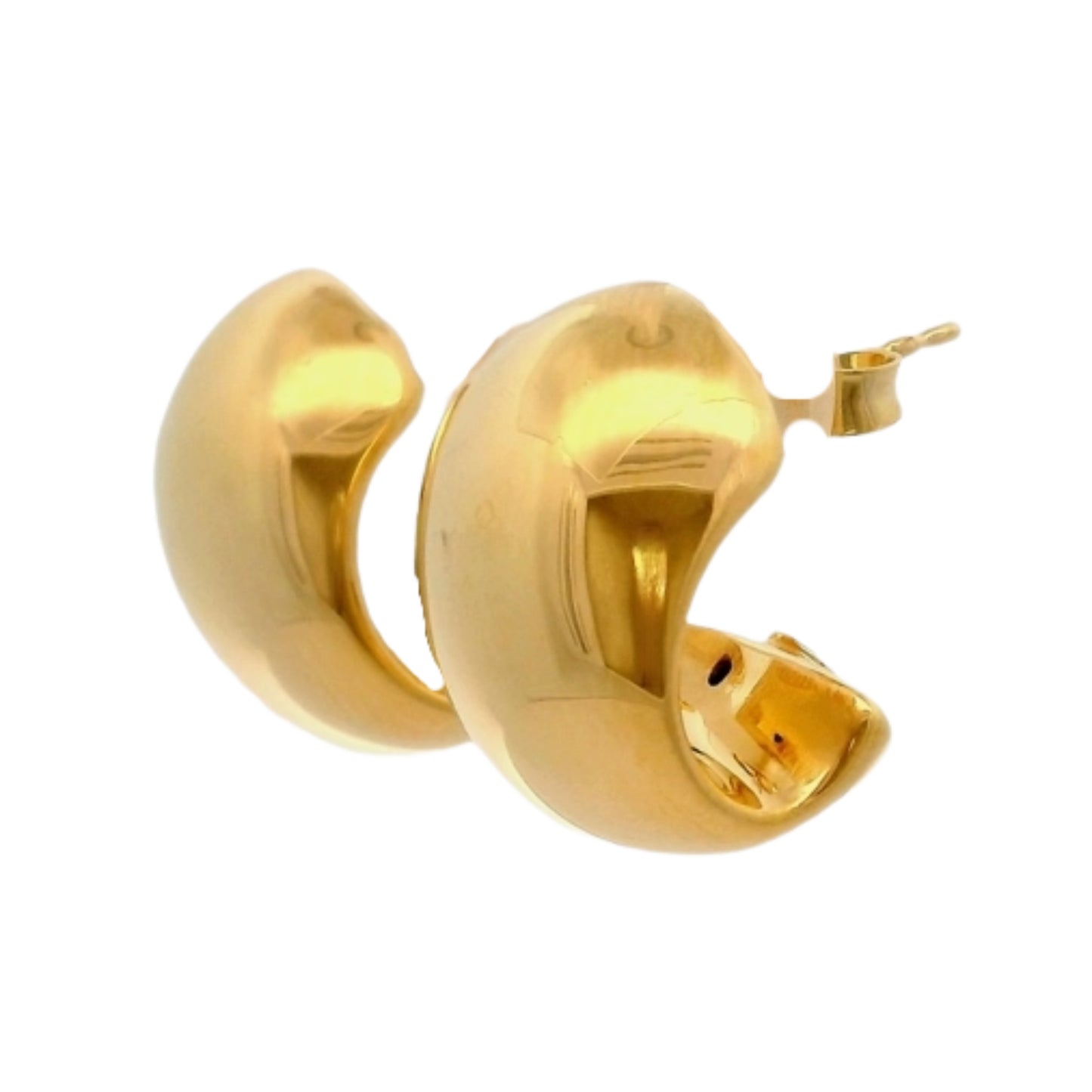 Aros Semi Argolla Anchos - Oro Amarillo 14kt
