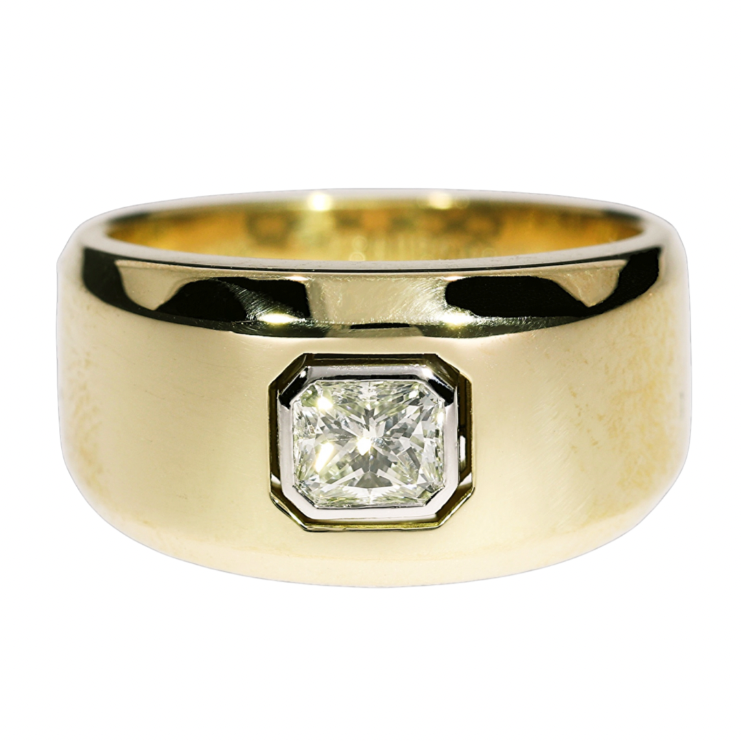 Anillo Diamante Corte Esmeralda - Oro Amarillo 18kt