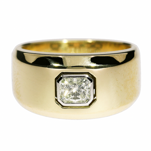 Anillo Diamante Corte Esmeralda - Oro Amarillo 18kt