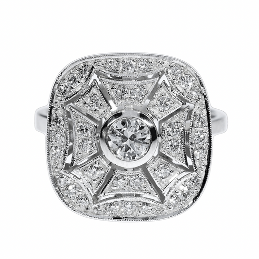 Anillo Compromiso Diamantes - Oro Blanco 18kt