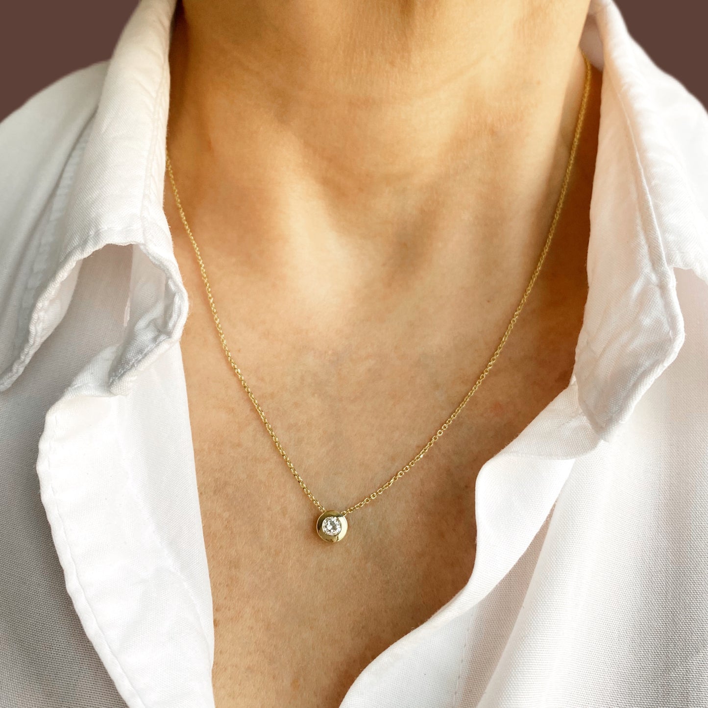 Colgante Punto Luz Diamante - Oro Amarillo 18kt