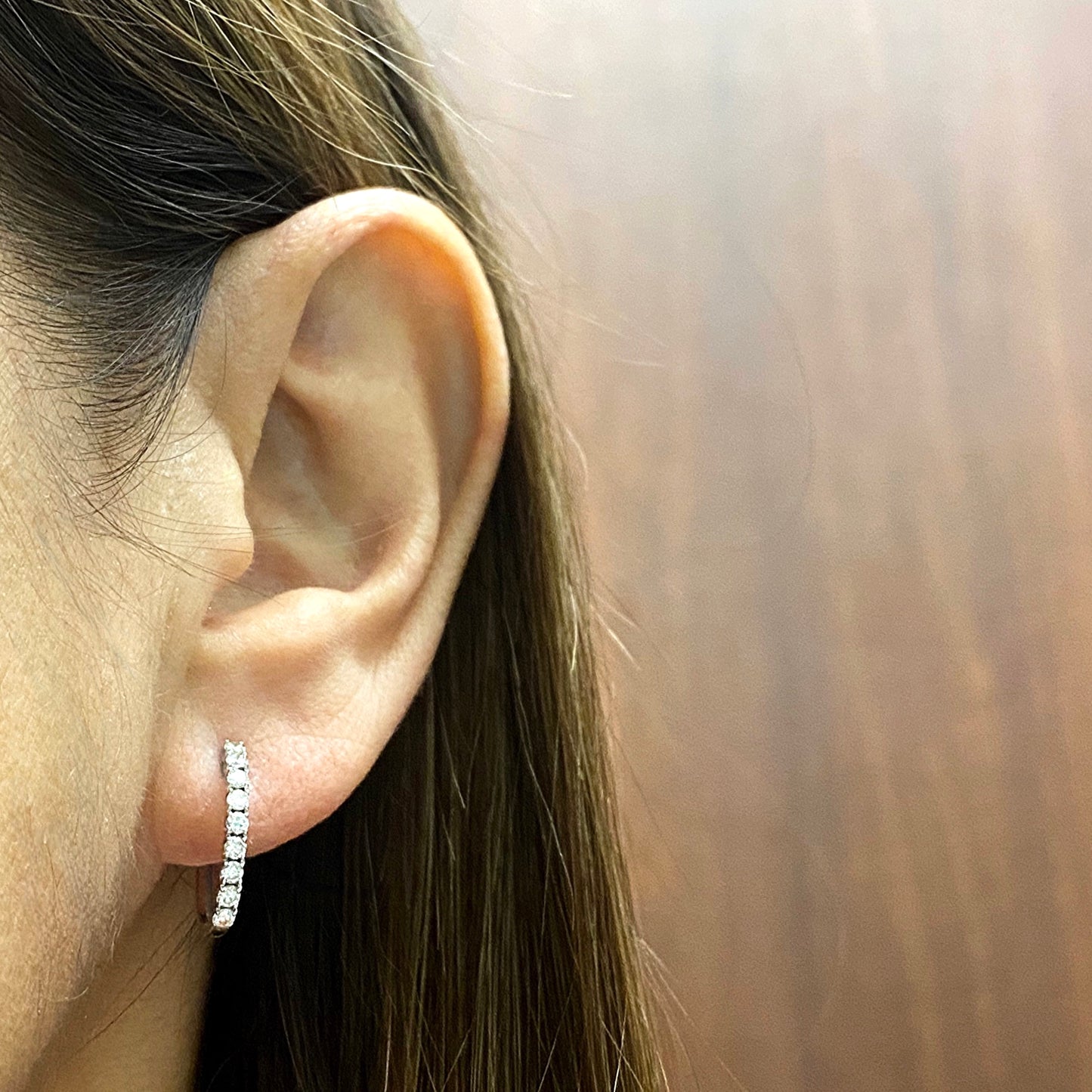 Aros Argolla Diamantes - Oro Blanco 18kt