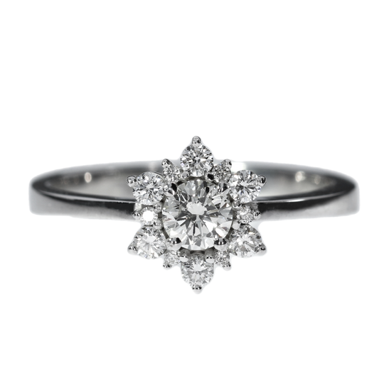 Anillo Compromiso Diamantes - Oro Blanco 18kt