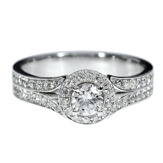 Anillo Compromiso Diamantes GIA - Oro Blanco 18kt