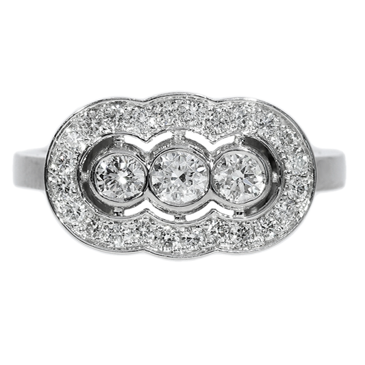 Anillo Compromiso Diamantes - Platino