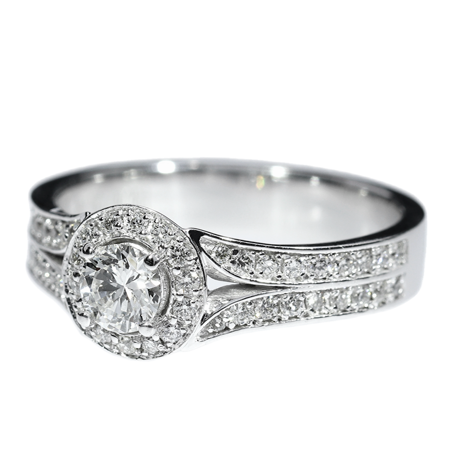 Anillo Compromiso Diamantes GIA - Oro Blanco 18kt