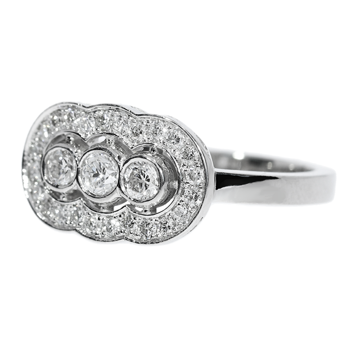 Anillo Compromiso Diamantes - Platino