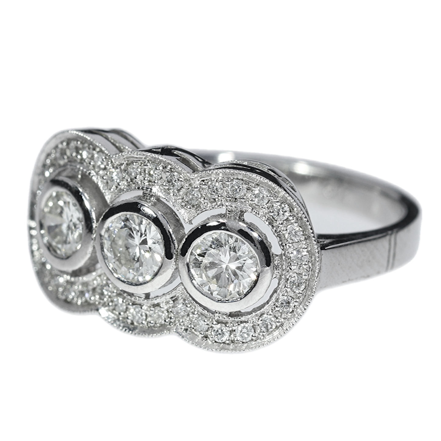 Anillo Compromiso Diamantes - Oro Blanco Paladio 18kt