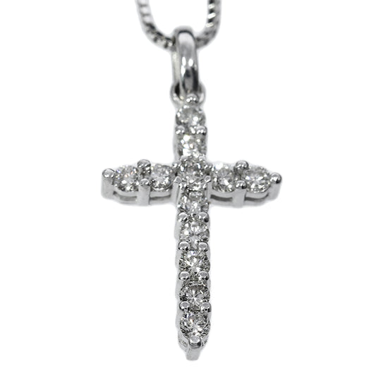 Colgante Cruz Diamantes - Oro Blanco 18kt