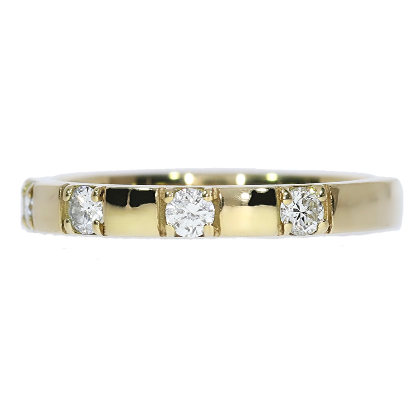Anillo Medio Cintillo Diamantes - Oro Amarillo 18kt