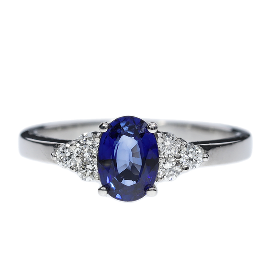 Anillo Zarifo y Diamantes - Oro Blanco 18kt