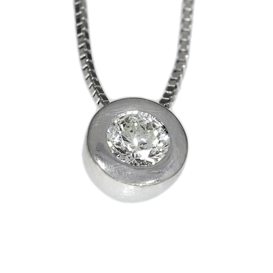 Colgante Punto de Luz Diamante - Oro Blanco 18kt