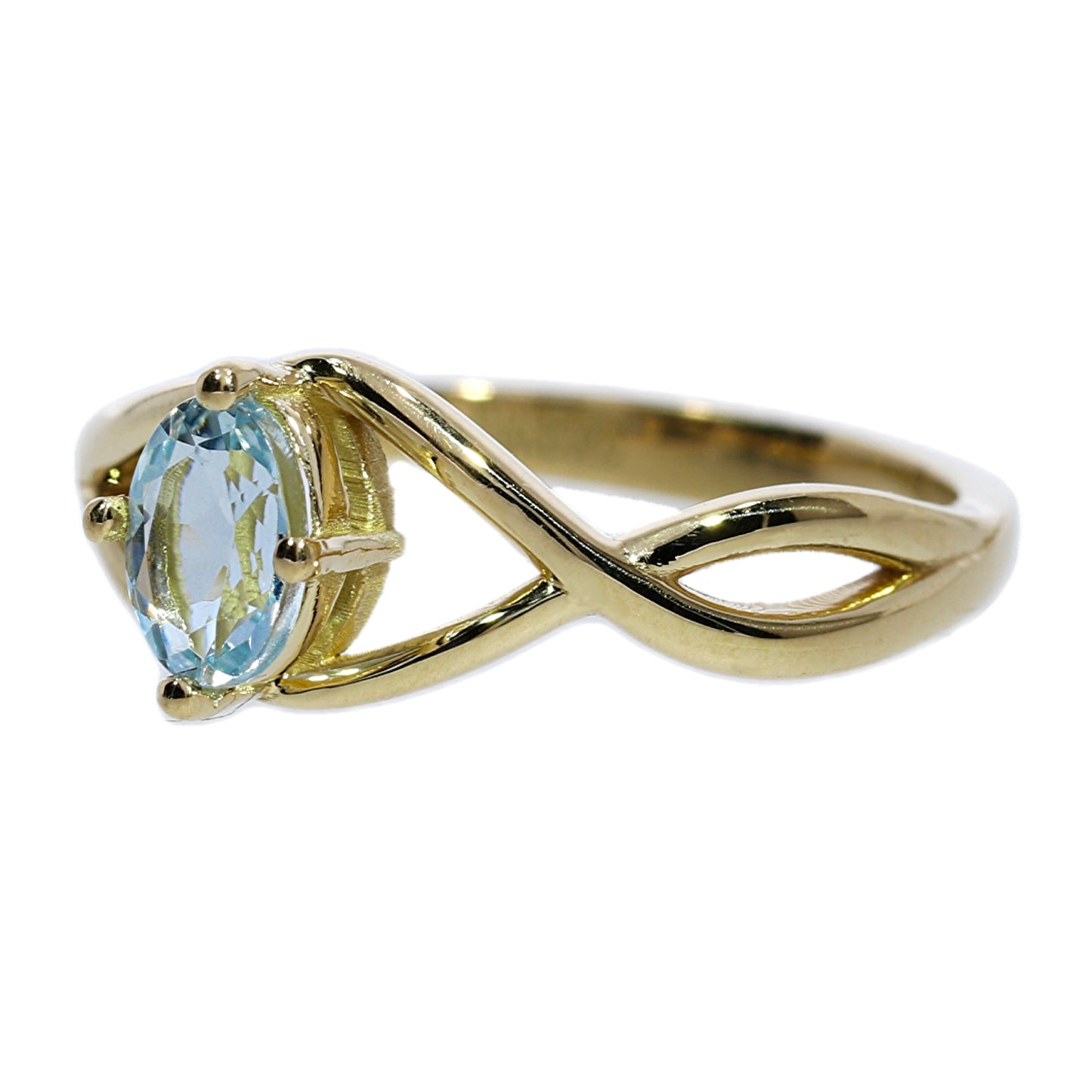 Anillo Aguamarina - Oro Amarillo 18kt