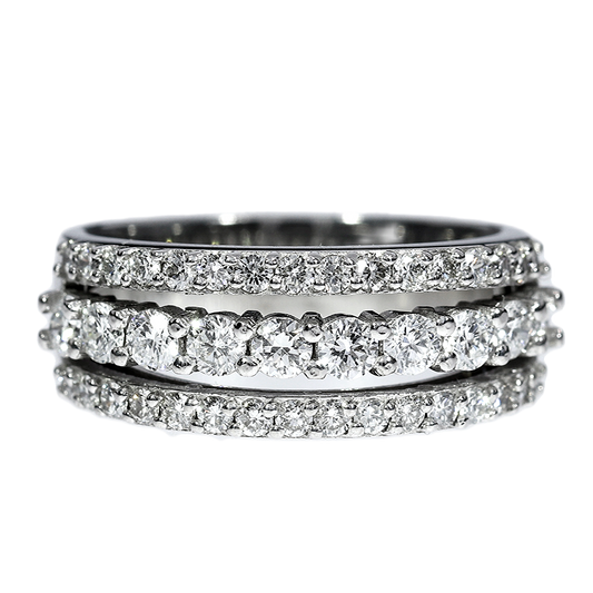 Anillo Compromiso Diamantes - Oro Blanco 18kt