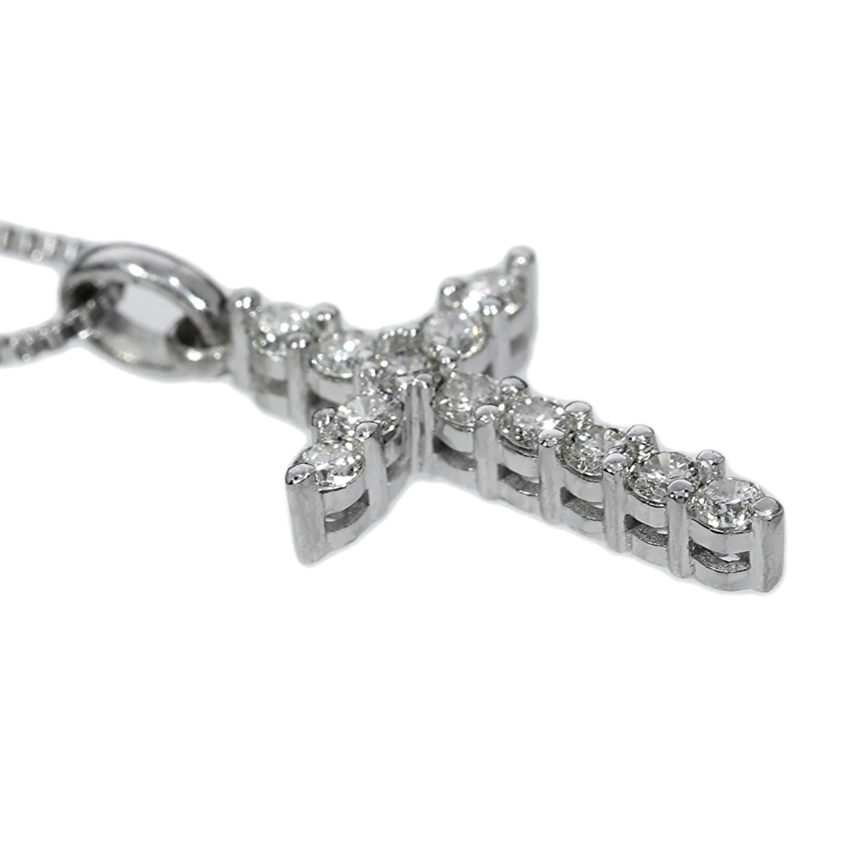 Colgante Cruz Diamantes - Oro Blanco 18kt