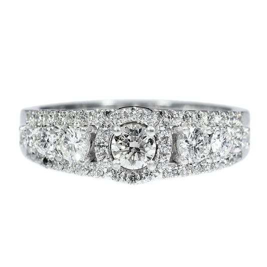 Anillo Compromiso Diamantes - Oro Blanco 18kt